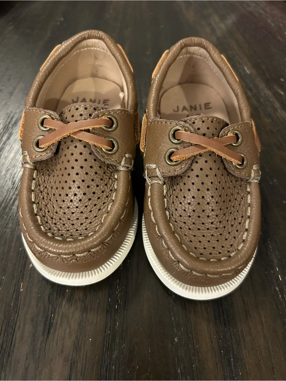 Janie and Jack Brown Boat Shoes